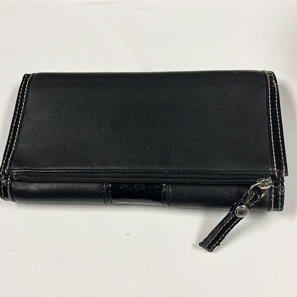 Coach Black Leather Large Clutch Wallet with separate Checkbook Cover - Picture 2 of 13